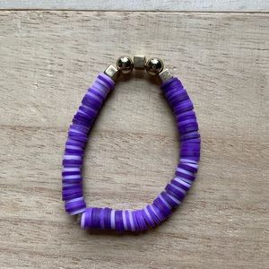 Purple clay bead bracelet